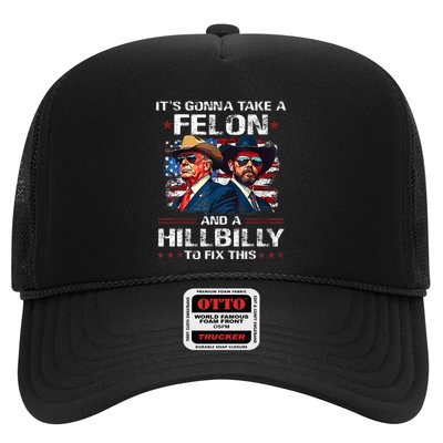 Trump 2024 Vance 2028 Funny Felon Hillbilly Fix Trucker Hat