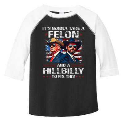 Trump 2024 Vance 2028 Funny Felon Hillbilly Fix Toddler Fine Jersey T-Shirt