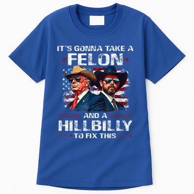 Trump 2024 Vance 2028 Funny Felon Hillbilly Fix Tall T-Shirt