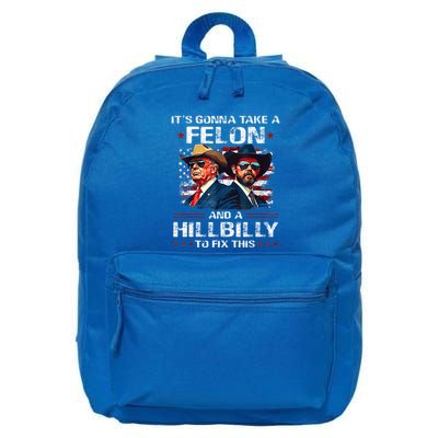 Trump 2024 Vance 2028 Funny Felon Hillbilly Fix 16 in Basic Backpack