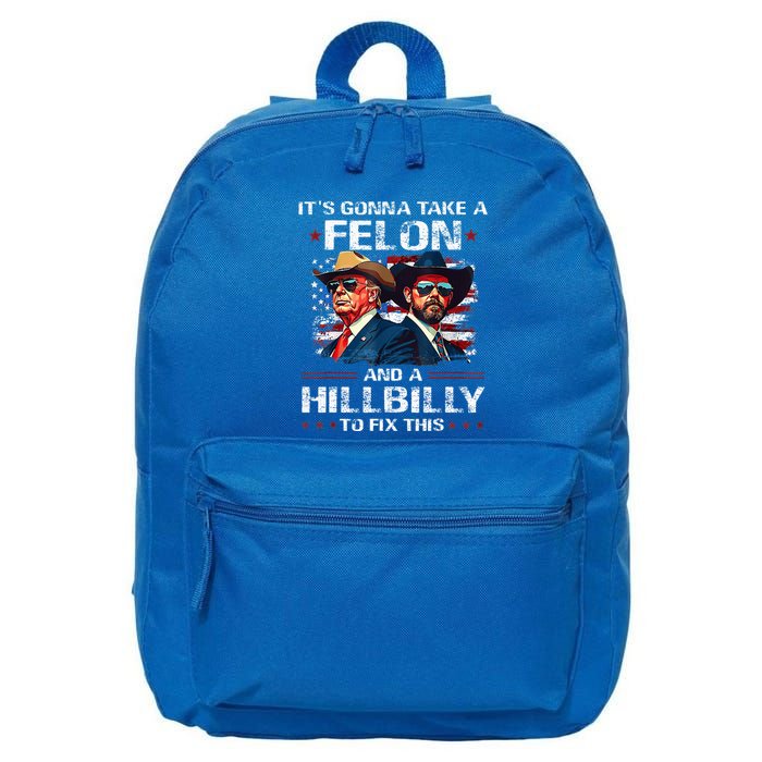 Trump 2024 Vance 2028 Funny Felon Hillbilly Fix 16 in Basic Backpack