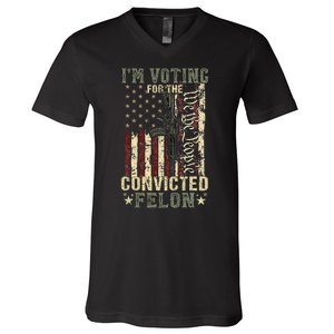 Trump 2024 Voting For The Convicted Felon V-Neck T-Shirt