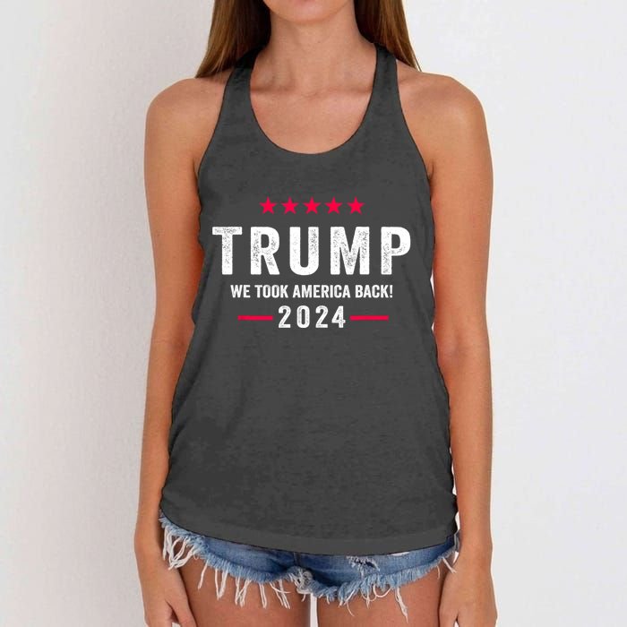 Trump 2024 Victory J.D.Vance President 47 Trump Won Women's Knotted Racerback Tank