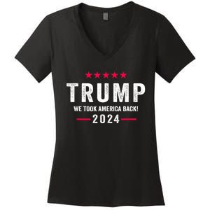 Trump 2024 Victory J.D.Vance President 47 Trump Won Women's V-Neck T-Shirt