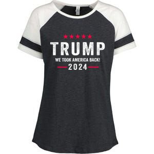 Trump 2024 Victory J.D.Vance President 47 Trump Won Enza Ladies Jersey Colorblock Tee