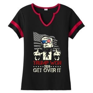 Trump 2024 Victory For President 47 Trump Vance Get Over It Ladies Halftime Notch Neck Tee