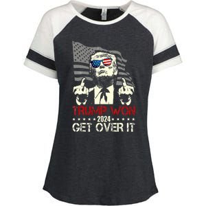 Trump 2024 Victory For President 47 Trump Vance Get Over It Enza Ladies Jersey Colorblock Tee