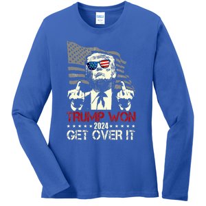 Trump 2024 Victory For President 47 Trump Vance Get Over It Ladies Long Sleeve Shirt