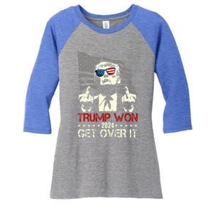 Trump 2024 Victory For President 47 Trump Vance Get Over It Women's Tri-Blend 3/4-Sleeve Raglan Shirt