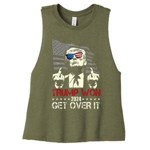 Trump 2024 Victory For President 47 Trump Vance Get Over It Women's Racerback Cropped Tank