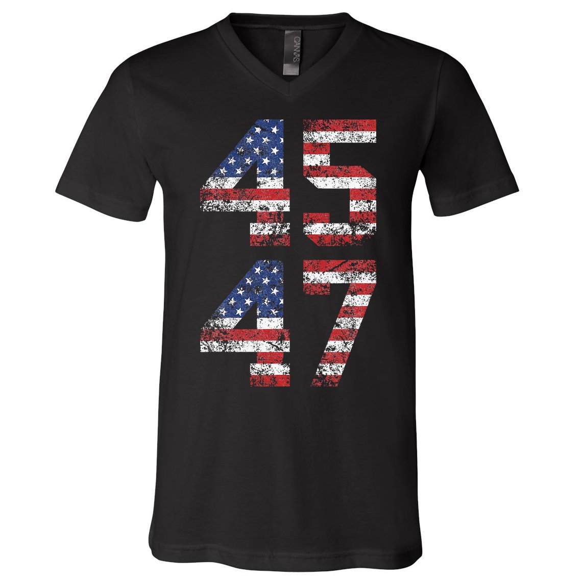 Trump 2024 Vintage Classic Fit Crew Neck Black Adult V-Neck T-Shirt