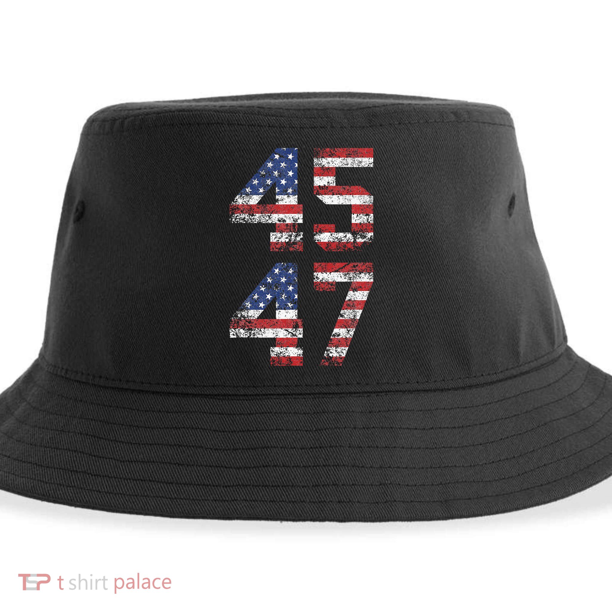 Trump 2024 Vintage Classic Fit Crew Neck Black Adult Sustainable Bucket Hat