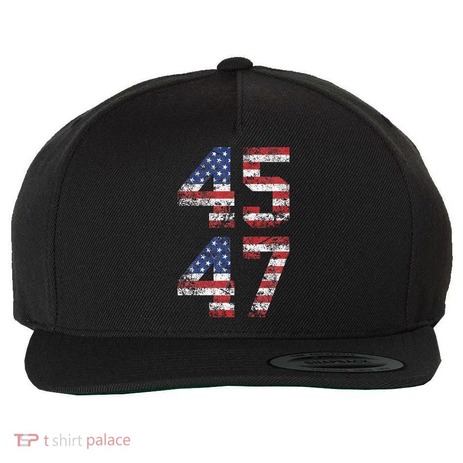 Trump 2024 Vintage Classic Fit Crew Neck Black Adult Wool Snapback Cap