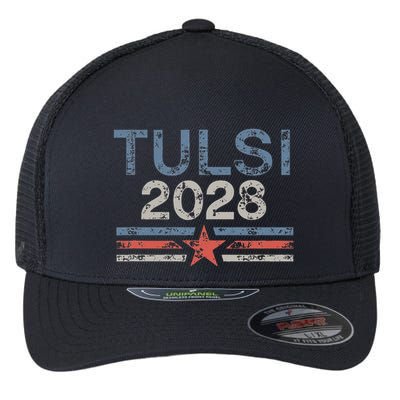 Tulsi 2028 Vintage Grunge Retro Tulsi Gabbard 2028 Flexfit Unipanel Trucker Cap