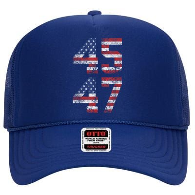 Trump 2024 Vintage High Crown Mesh Back Trucker Hat