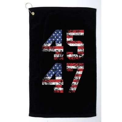 Trump 2024 Vintage T Classic Fit Crew Neck Black Adult Platinum Collection Golf Towel