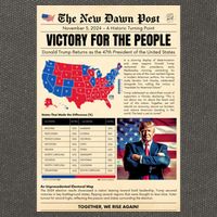 Trump 2025 Victory News Paper Cotton Canvas Backpack