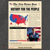 Trump 2025 Victory News Paper Vector Backpack