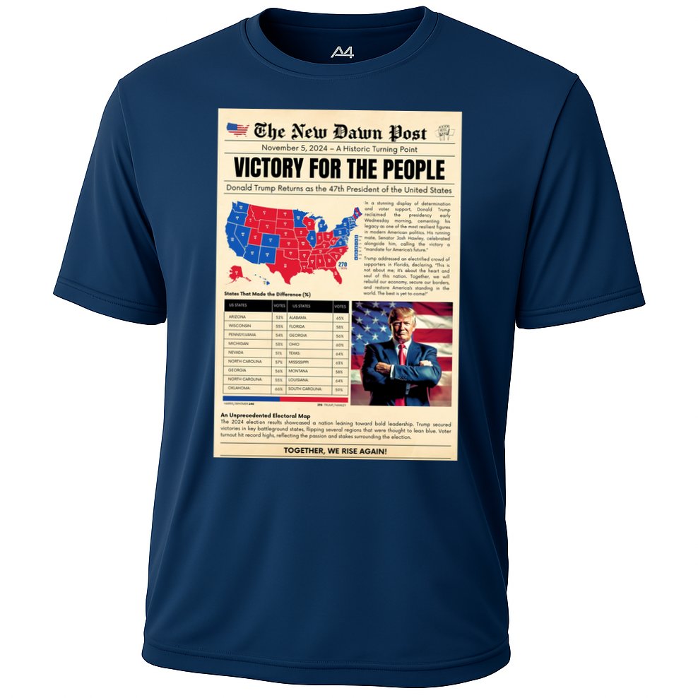 Trump 2025 Victory News Paper Cooling Performance Crew T-Shirt