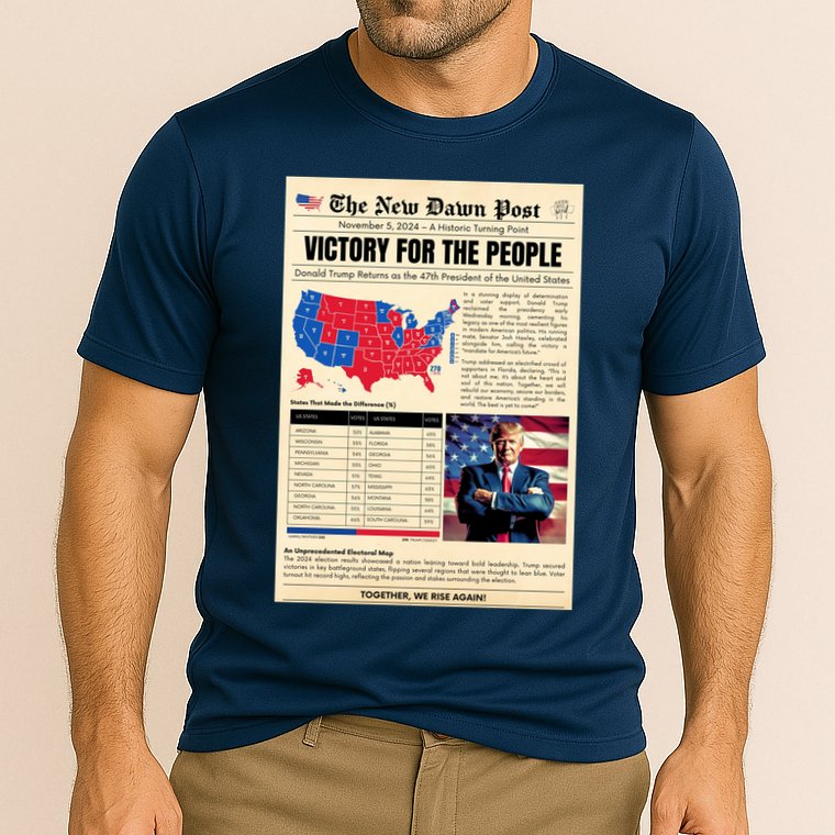 Trump 2025 Victory News Paper Cooling Performance Crew T-Shirt