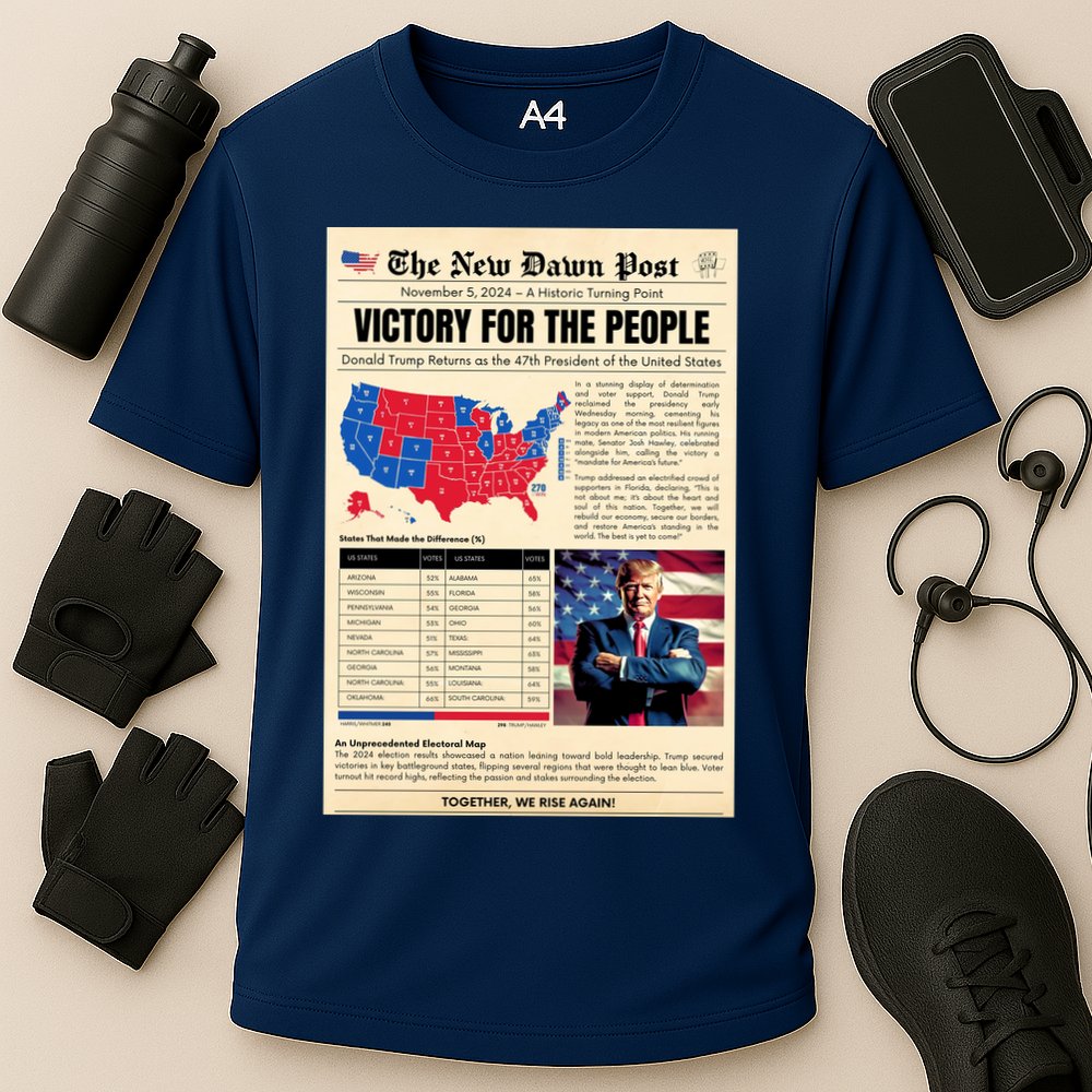 Trump 2025 Victory News Paper Cooling Performance Crew T-Shirt