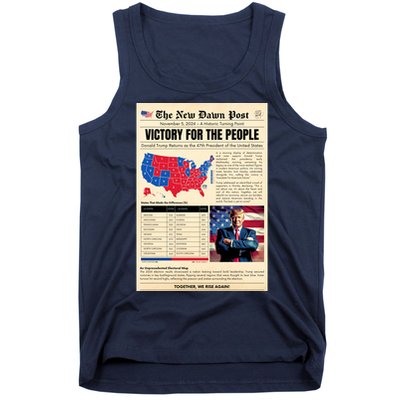 Trump 2025 Victory News Paper Tank Top