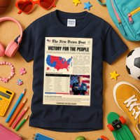 Trump 2025 Victory News Paper Kids T-Shirt