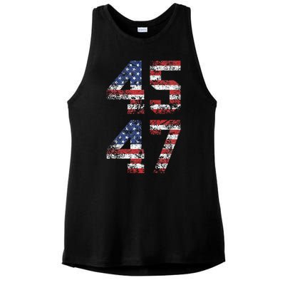 Trump 2024 Vintage Classic Fit Crew Neck Black Adult Ladies PosiCharge Tri-Blend Wicking Tank