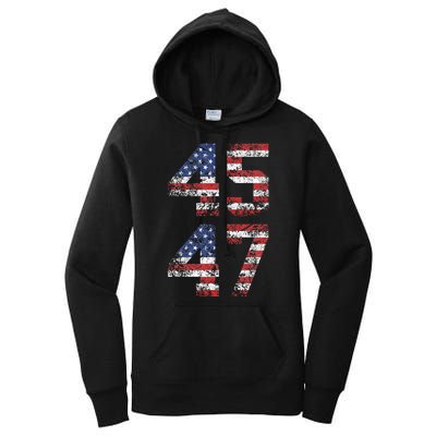 Trump 2024 Vintage Classic Fit Crew Neck Black Adult Women's Pullover Hoodie