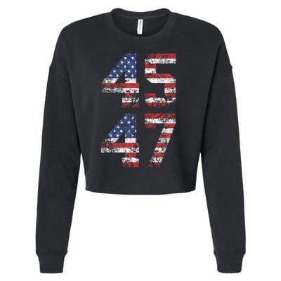 Trump 2024 Vintage Classic Fit Crew Neck Black Adult Cropped Pullover Crew