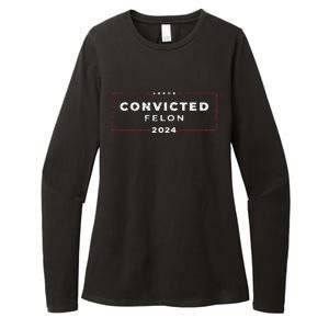 Trump 2024 Voting For The Convicted Felon Womens CVC Long Sleeve Shirt