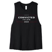 Trump 2024 Voting For The Convicted Felon Women's Racerback Cropped Tank