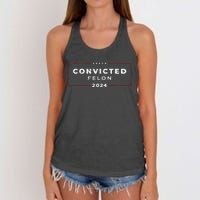 Trump 2024 Voting For The Convicted Felon Women's Knotted Racerback Tank