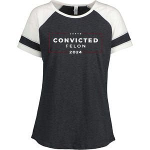 Trump 2024 Voting For The Convicted Felon Enza Ladies Jersey Colorblock Tee