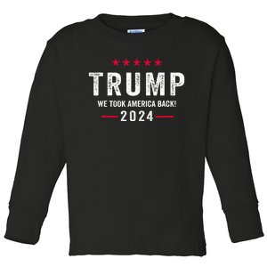 Trump 2024 Victory J.D.Vance President 47 Trump Won Toddler Long Sleeve Shirt