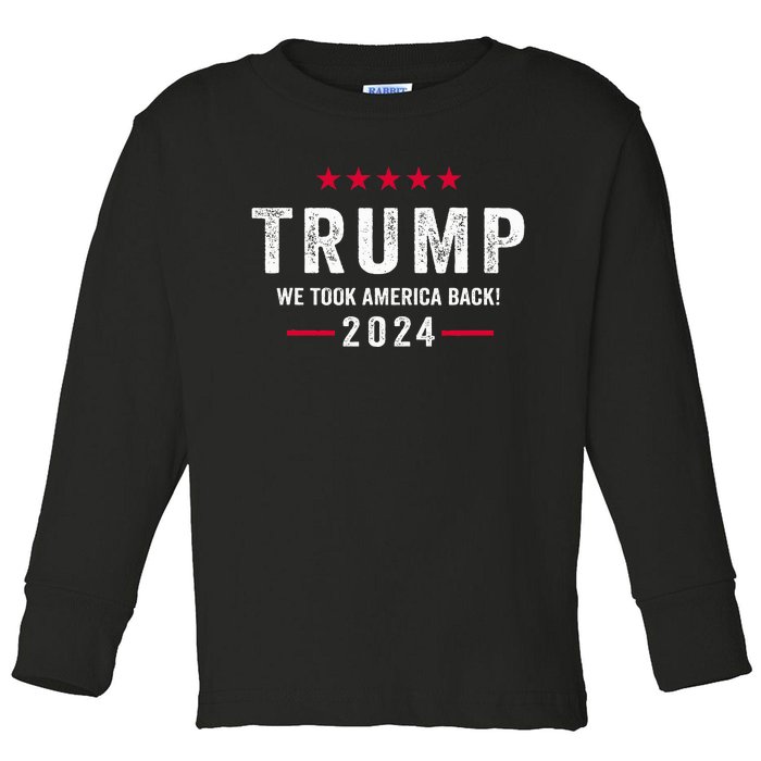 Trump 2024 Victory J.D.Vance President 47 Trump Won Toddler Long Sleeve Shirt