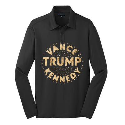 Trump 2024 Vance Kennedy Vintage Art Silk Touch Performance Long Sleeve Polo