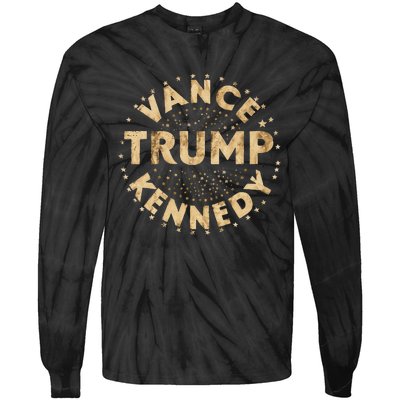 Trump 2024 Vance Kennedy Vintage Art Tie-Dye Long Sleeve Shirt