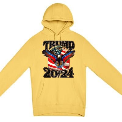 Trump 2024 Vintage American Bald Eagle Premium Pullover Hoodie