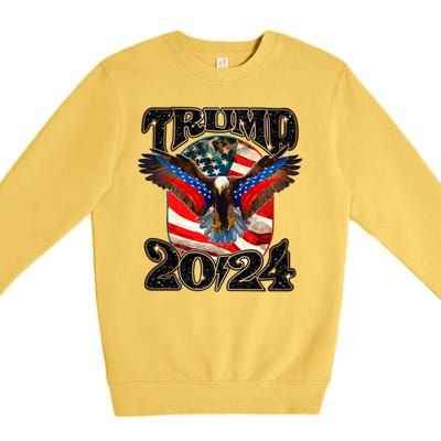 Trump 2024 Vintage American Bald Eagle Premium Crewneck Sweatshirt