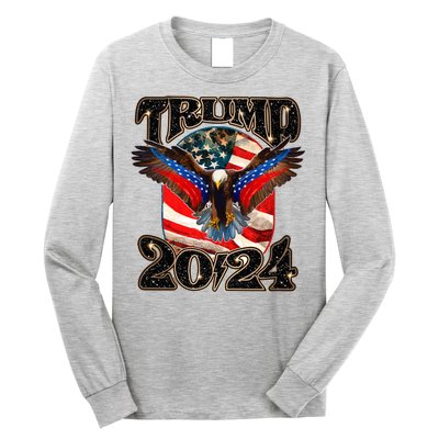 Trump 2024 Vintage American Bald Eagle Long Sleeve Shirt
