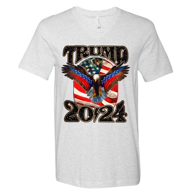 Trump 2024 Vintage American Bald Eagle V-Neck T-Shirt