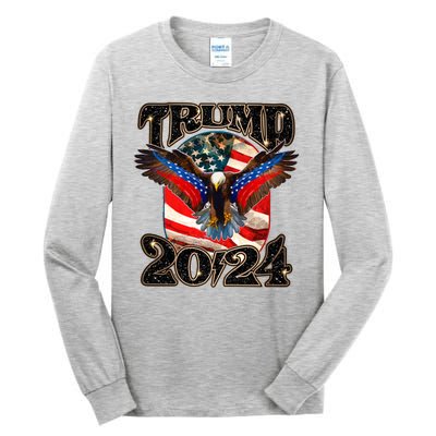 Trump 2024 Vintage American Bald Eagle Tall Long Sleeve T-Shirt