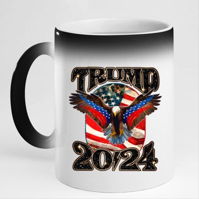 Trump 2024 Vintage American Bald Eagle 11oz Black Color Changing Mug