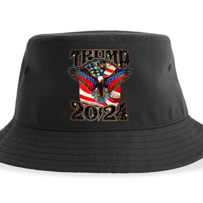 Trump 2024 Vintage American Bald Eagle Sustainable Bucket Hat