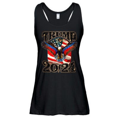 Trump 2024 Vintage American Bald Eagle Ladies Essential Flowy Tank