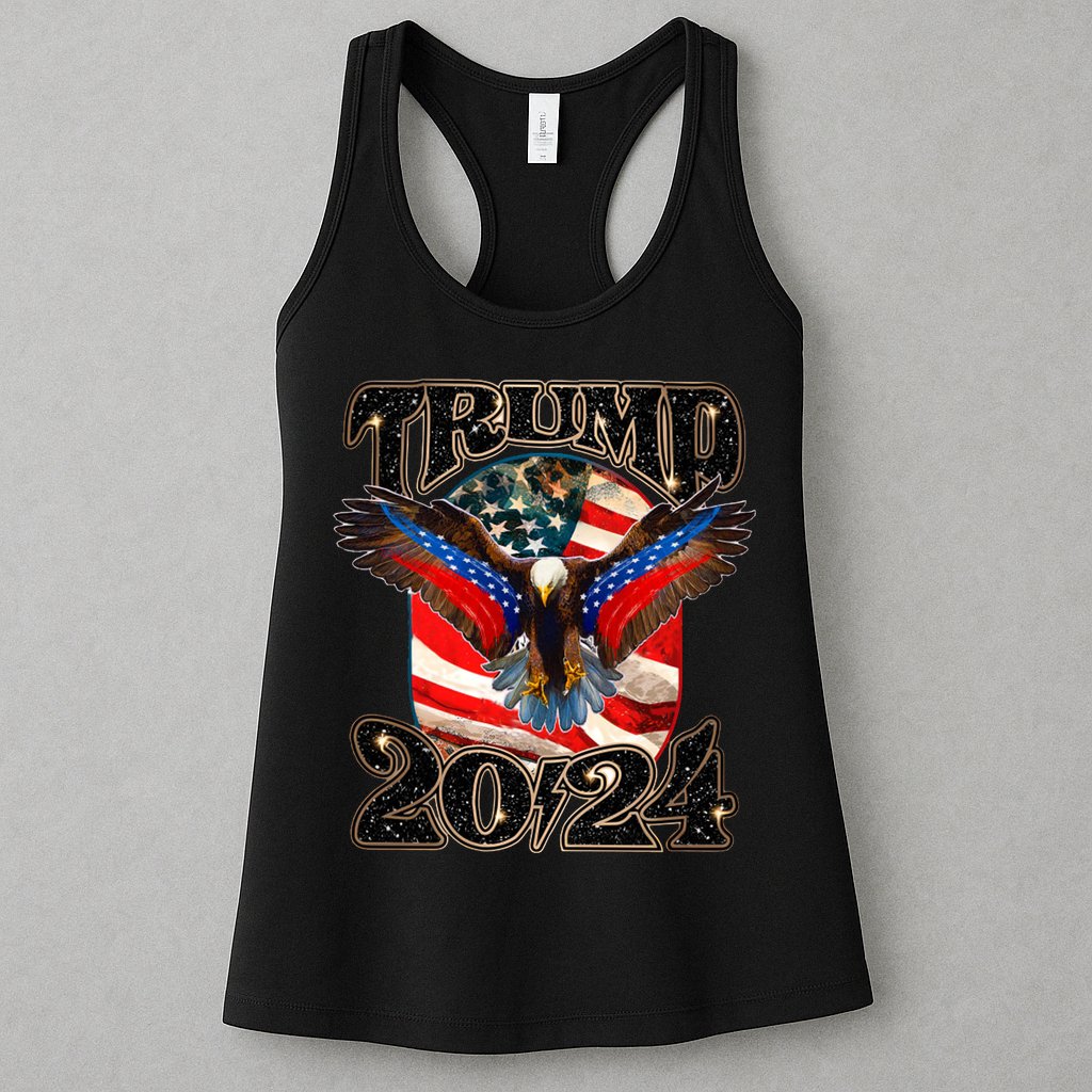 Trump 2024 Vintage American Bald Eagle Womens Tank Top