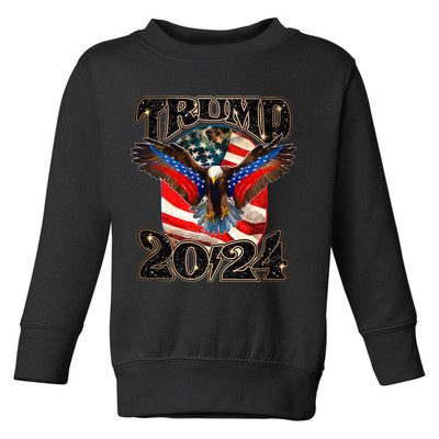Trump 2024 Vintage American Bald Eagle Toddler Sweatshirt