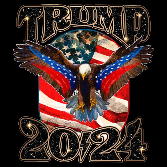 Trump 2024 Vintage American Bald Eagle Tie-Dye T-Shirt