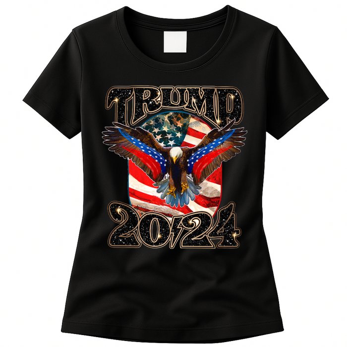 Trump 2024 Vintage American Bald Eagle Womens T-Shirt